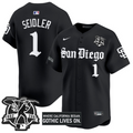 Peter Seidler Jersey #1 San Diego Padres Gothic Edition Vapor Limited Stitched