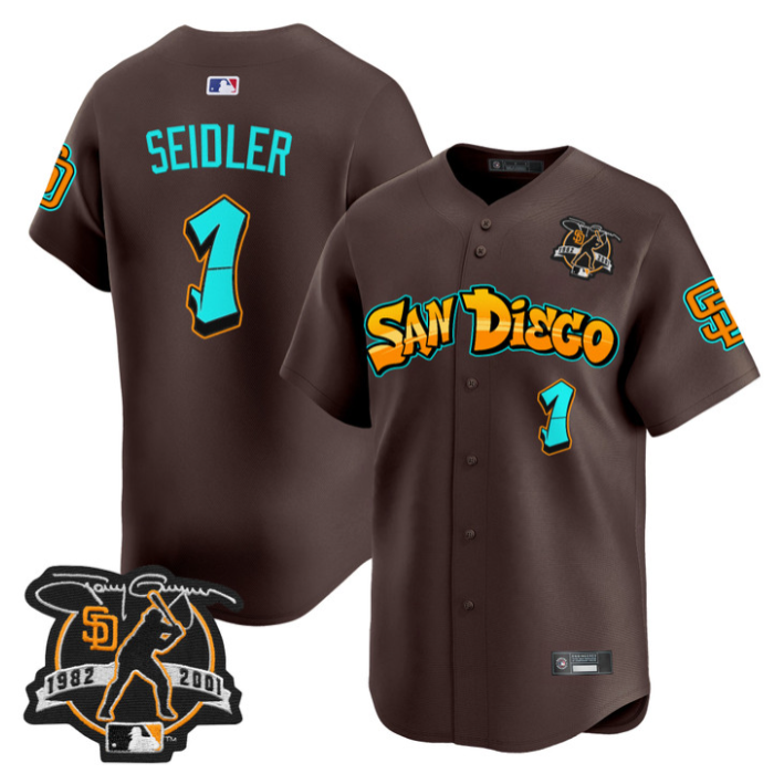 Peter Seidler Jersey #1 San Diego Padres Graffiti Barrio Edition Stitched