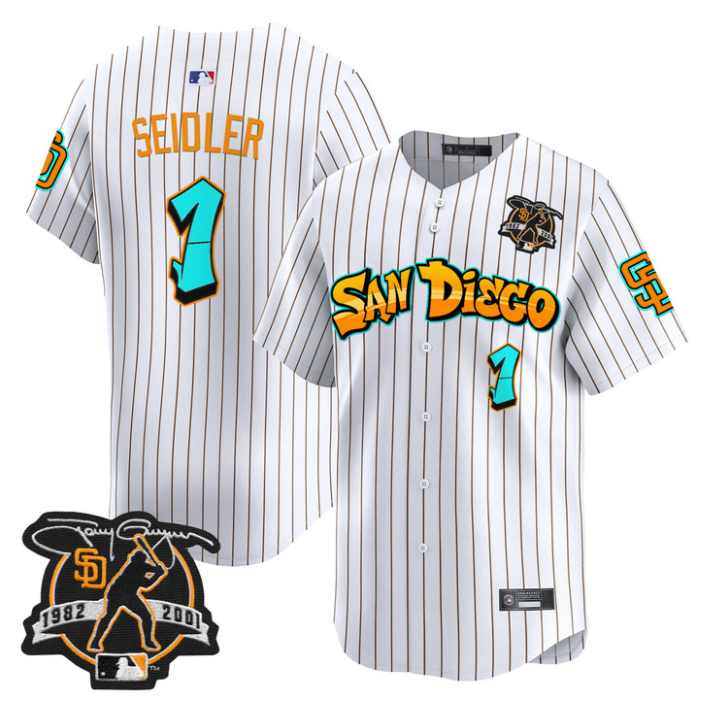 Peter Seidler Jersey #1 San Diego Padres Graffiti Barrio Edition Stitched