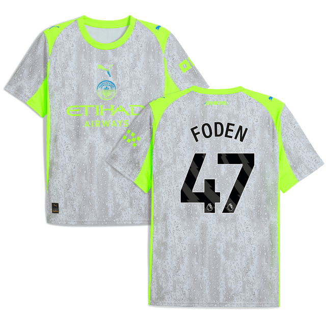 Phil Foden 47 Manchester City 2025-26 Third Men Jersey – Gray