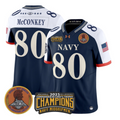 Phil McConkey Jersey #80 Navy Midshipmen 2025 Trophy Champions Stitched Navy Alternate
