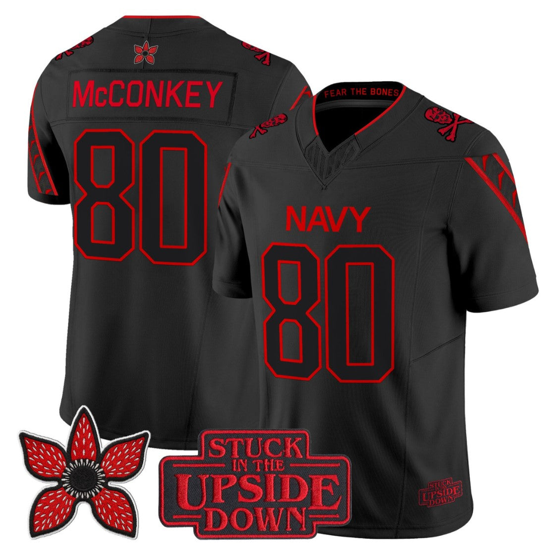 Phil McConkey Jersey #80 Navy Midshipmen Stranger Things x Jolly Roger Stitched