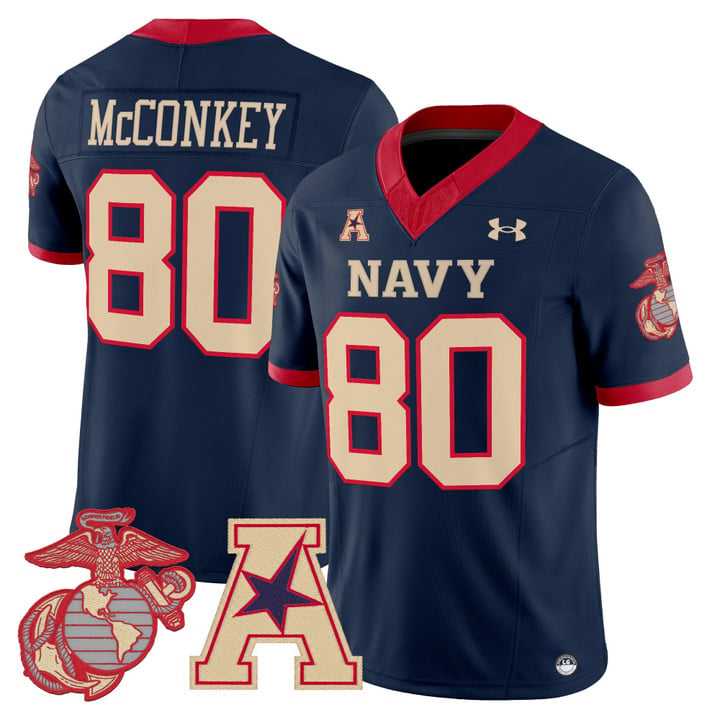 Phil McConkey Jersey #80 Navy Midshipmen Vapor USMC Premier Stitched