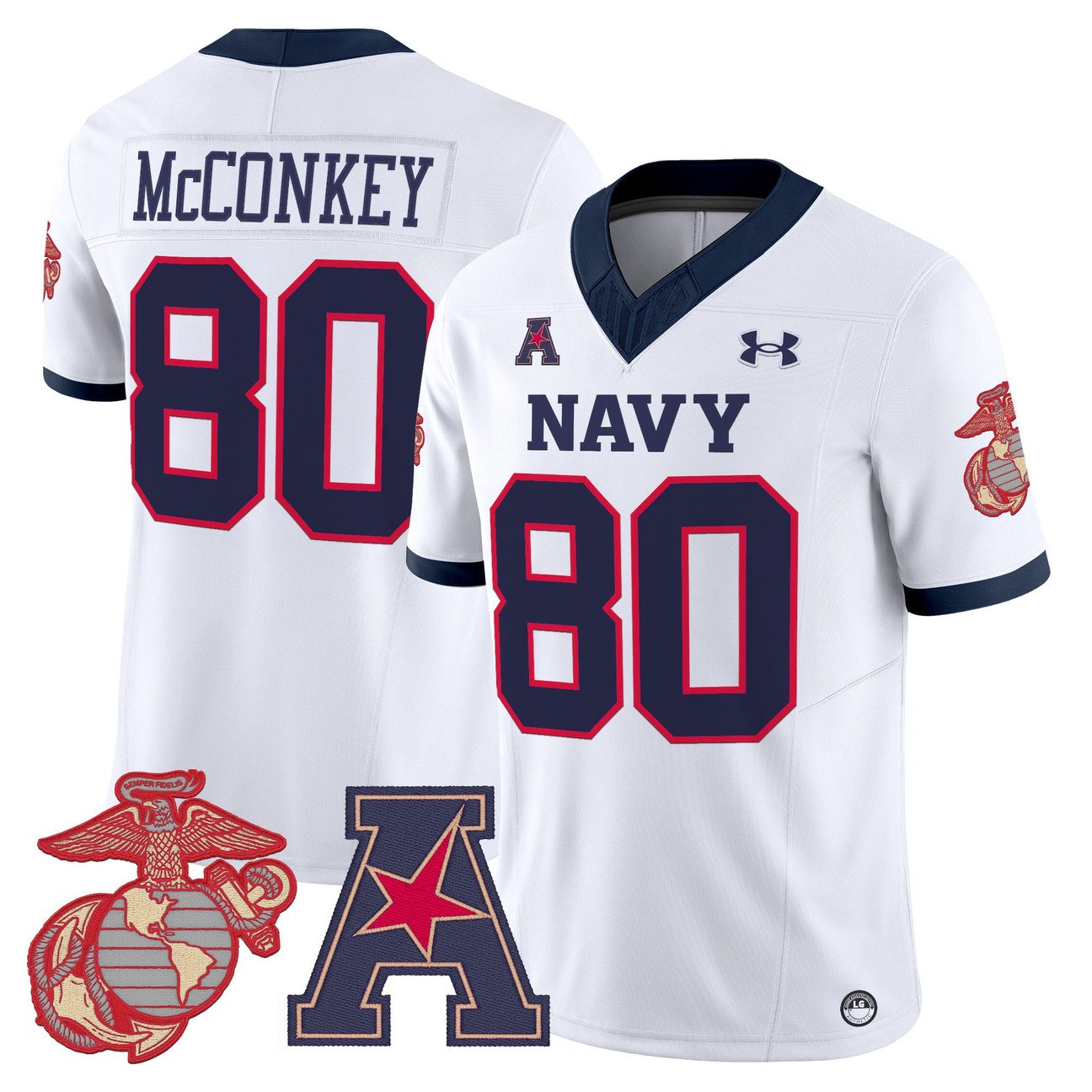 Phil McConkey Jersey #80 Navy Midshipmen Vapor USMC Premier Stitched