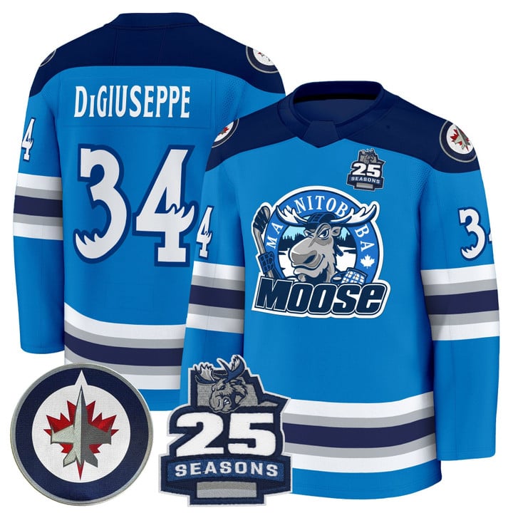 Phillip Di Giuseppe Jersey #34 Manitoba Moose 2025 Premium All Stitched