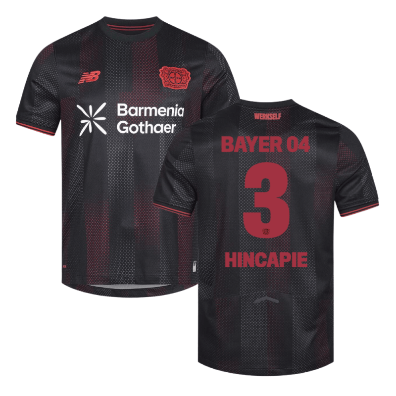 Piero Hincapie 3 Leverkusen 2025-26 Home Match Jersey – Black