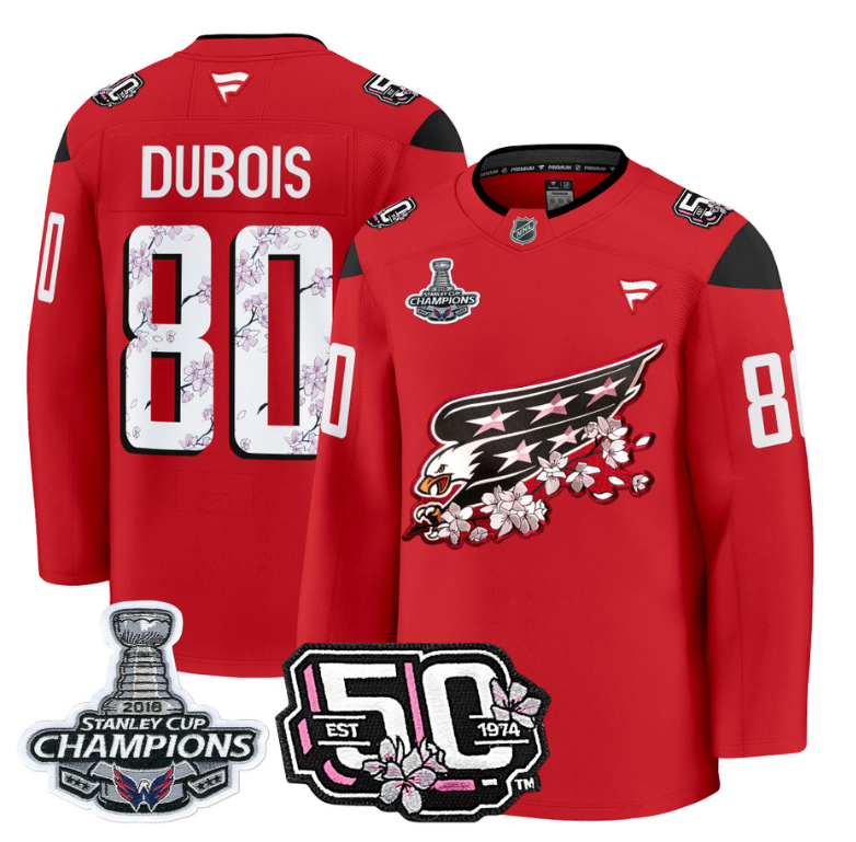 Pierre-Luc Dubois Jersey #80 Washington Capitals 50th 2018 Stanley Cup Champions