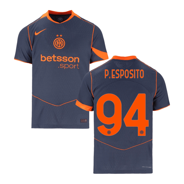 Pio Esposito 94 Inter Milan 2025-26 Third Match Jersey – Gray