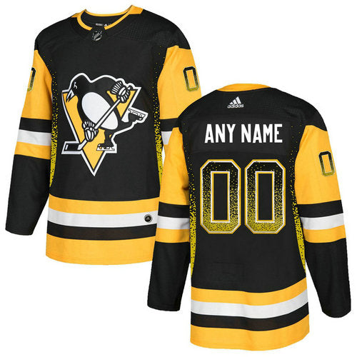 Pittsburgh Penguins Black Customized Drift Fashion Jersey Stitched