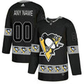 Pittsburgh Penguins Custom Black Team Logos Fashion Jersey Stitched