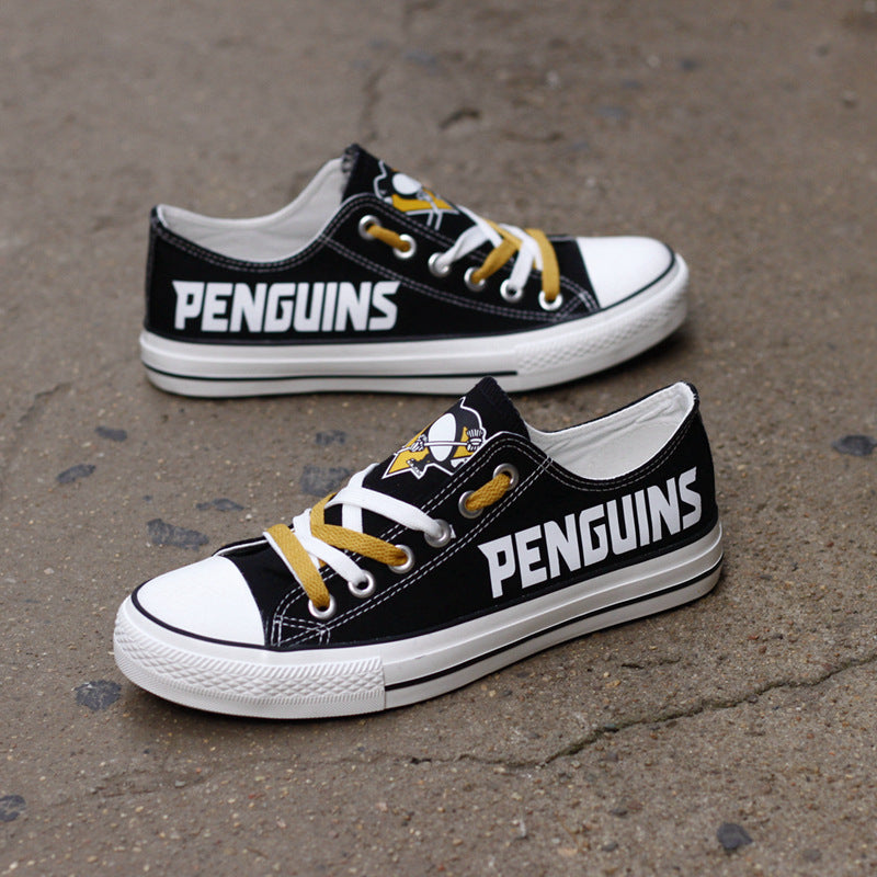 Pittsburgh Penguins Low Top Canvas Sport Sneakers Shoes For Men Women Fans