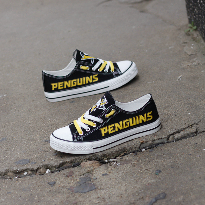 Pittsburgh Penguins Low Top Canvas Sport Sneakers Shoes For Men Women Fans