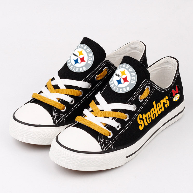 Pittsburgh Steelers Low Top Canvas Sport Sneakers Shoes For Men Women Fans