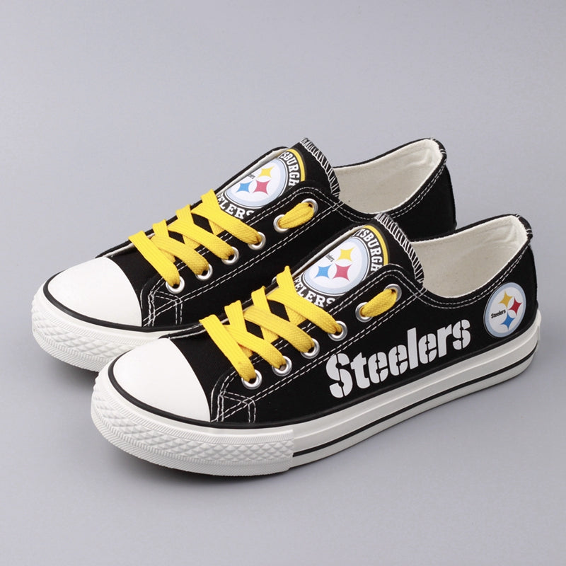 Pittsburgh Steelers Low Top Canvas Sport Sneakers Shoes For Men Women Fans