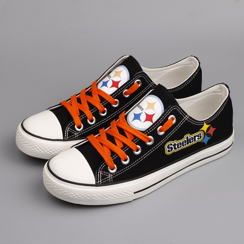 Pittsburgh Steelers Low Top Canvas Sport Sneakers Shoes For Men Women Fans