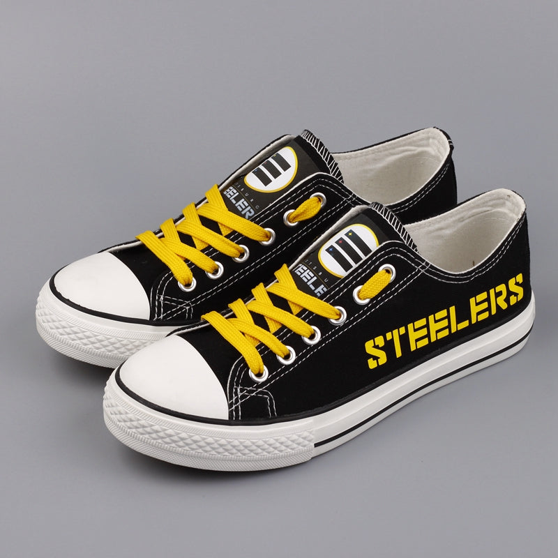 Pittsburgh Steelers Low Top Canvas Sport Sneakers Shoes For Men Women Fans