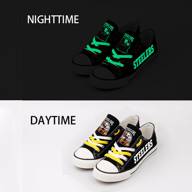 Pittsburgh Steelers Low Top Canvas Sport Sneakers Shoes For Men Women Fans