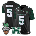 Pofele Ashlock Jersey #5 Hawai'i Rainbow 2025 Hawai'i Bowl Stitched Black Limited
