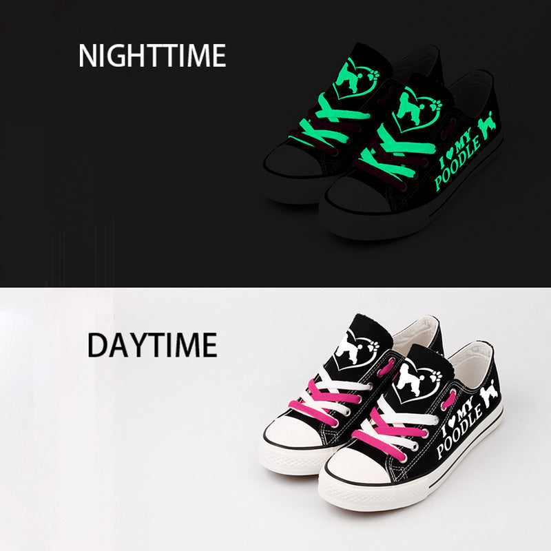 Poodle Canvas Sneakers Shoes For Men Women Fans