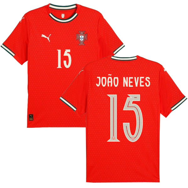 Portugal 2025 Home Joao Neves #15 Jersey