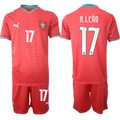 Portugal Team #17 Rafael Leão Red 2026 World Cup Home Soccer Jersey Suit