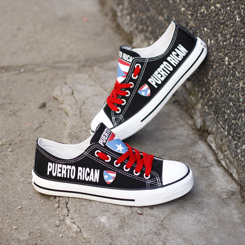 Puerto Rican Canvas Sneakers Shoes For Men Women Fans