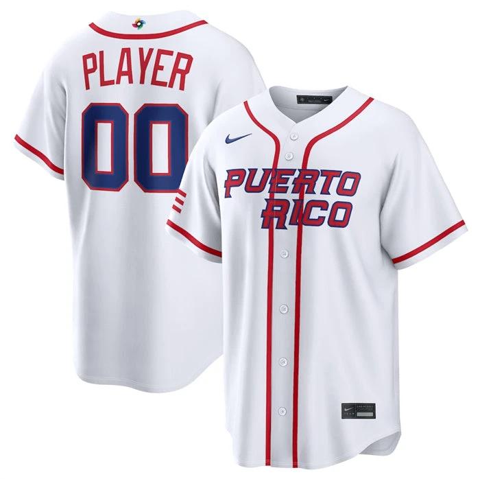 Puerto Rico Baseball Jersey Active Player Custom White 2026 World Baseball Classic Home Stadium Stitched