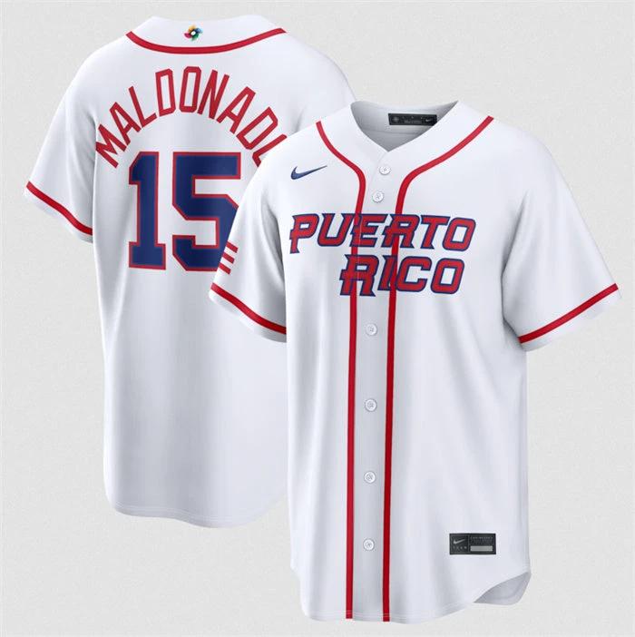 Puerto Rico Baseball #15 Martín Maldonado Jersey White 2026 World Baseball Classic Home Stadium Stitched
