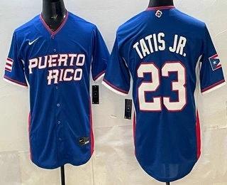 Puerto Rico #23 Fernando Tatis Jr Blue 2026 World Baseball Cool Base Jersey