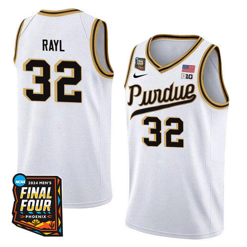 Purdue Boilermakers #32 Jace Rayl 2024 Final Four Patch Basketball White
