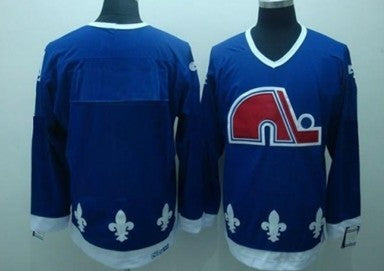 Quebec Nordiques Customized Blue CCM Jersey Stitched