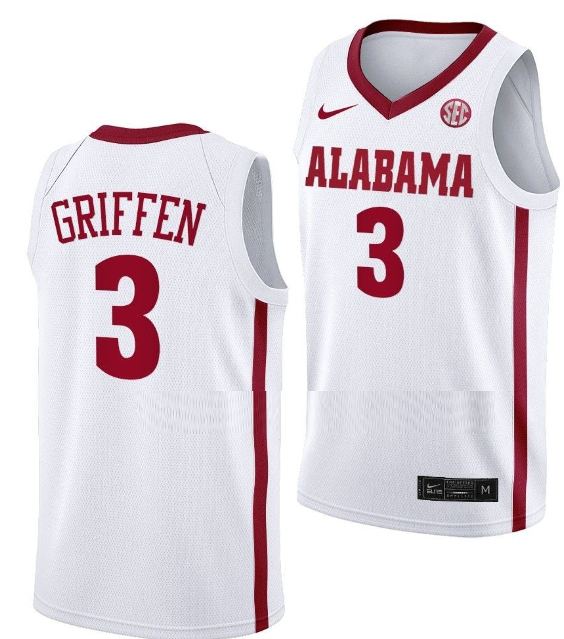 Rylan Griffen Jersey Alabama Crimson Tide College Basketball White #3