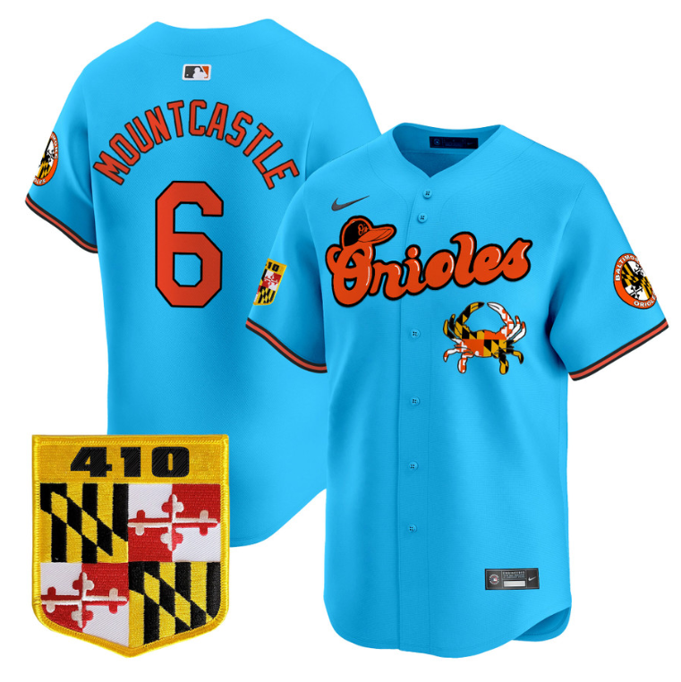 Ryan Mountcastle Jersey #6 Baltimore Orioles 410 & Chesapeake Crab Patch Limited Stitched