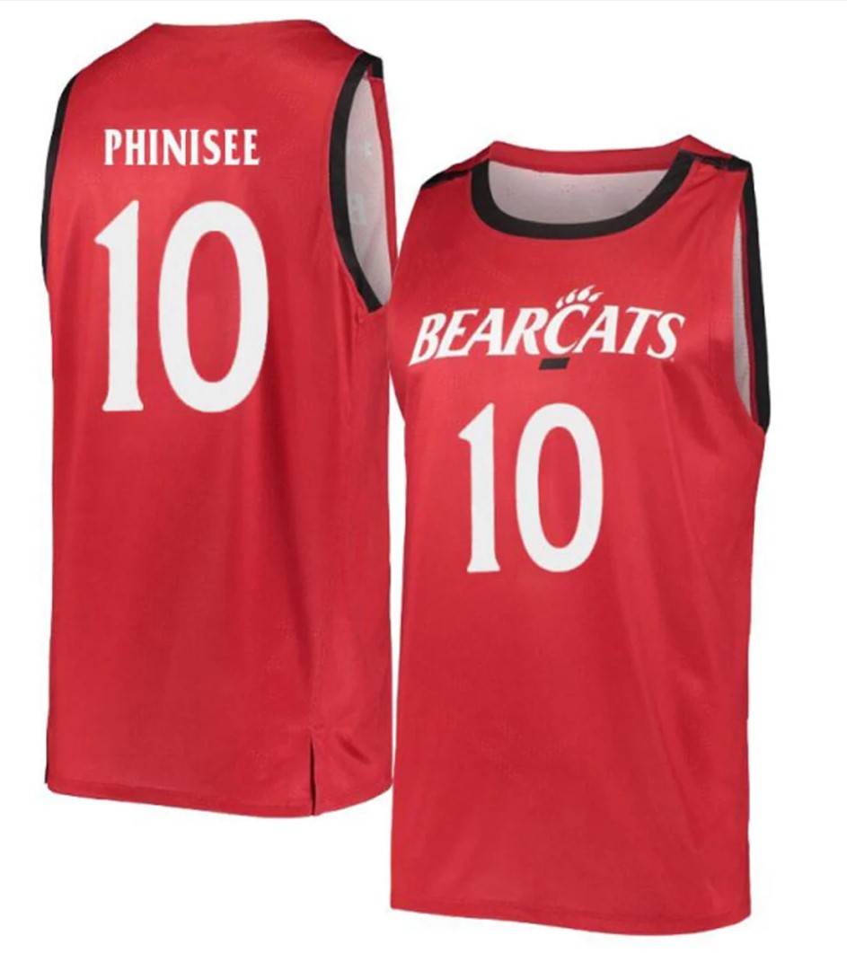 Rob Phinisee Jersey Cincinnati Bearcats College Basketball Red #10