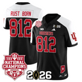 Rust Born Jersey #812 Indiana Hoosiers 2025 National Champions Stitched Black Alternate