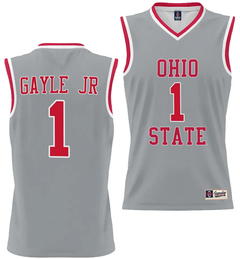 Roddy Gayle Jr Jersey #1 Ohio State Buckeyes College Basketball Lightweight Gray