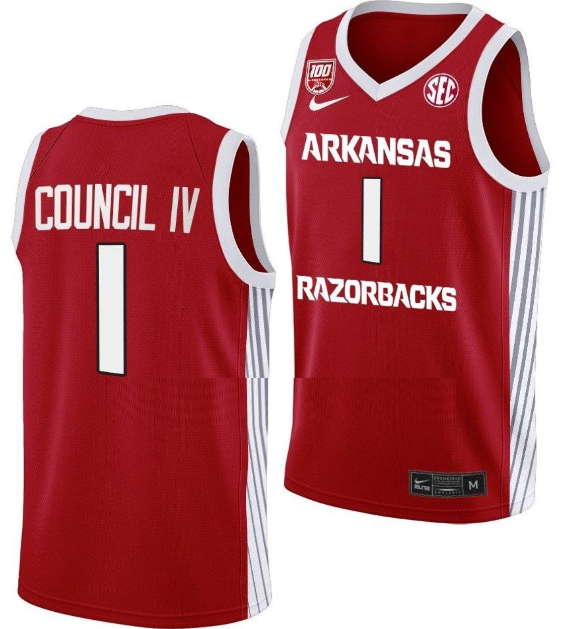 Ricky Council IV Jersey Arkansas Razorbacks College Basketball 100 Season #1