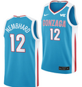 Ryan Nembhard Jersey #12 Gonzaga Bulldogs NIL College Basketball Blue