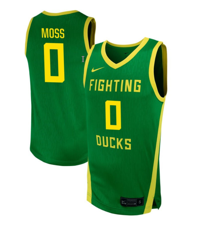 RaHeim Moss Jersey #0 Oregon Ducks NIL Basketball Green