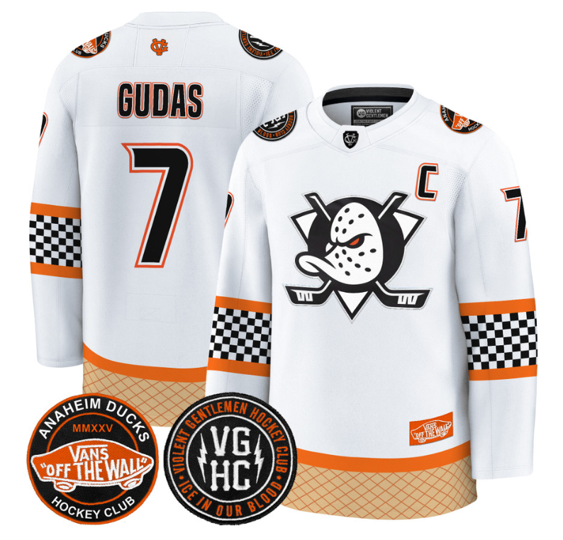 Radko Gudas Jersey #7 Anaheim Ducks Checkerboard 2025 Premium Stitched