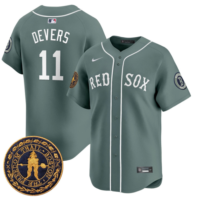 Rafael Devers Jersey #11 Boston Red Sox Freedom Trail Patch Vapor Premier Limited Stitched