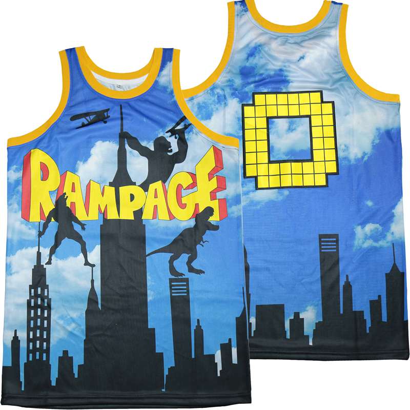 Rampage Skyline Movie Basketball Jersey Red