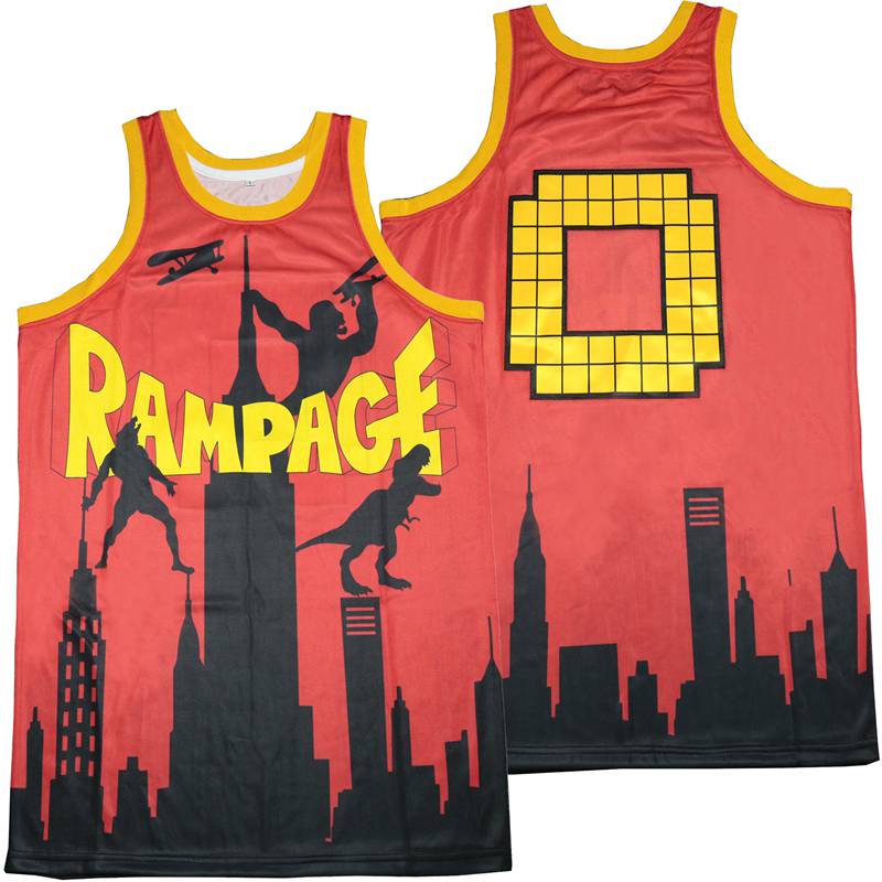 Rampage Skyline Movie Basketball Jersey Red