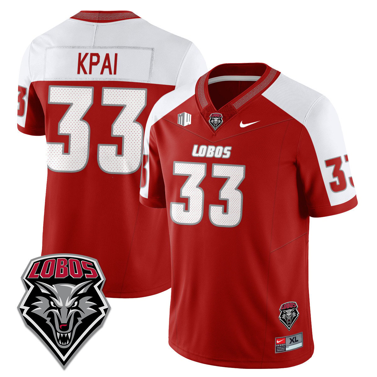 Randolph Kpai Jersey #33 UNM Lobo Football 2025 Stitched