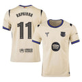 Raphinha #11 Barcelona 2025-26 Away Jersey – Cream