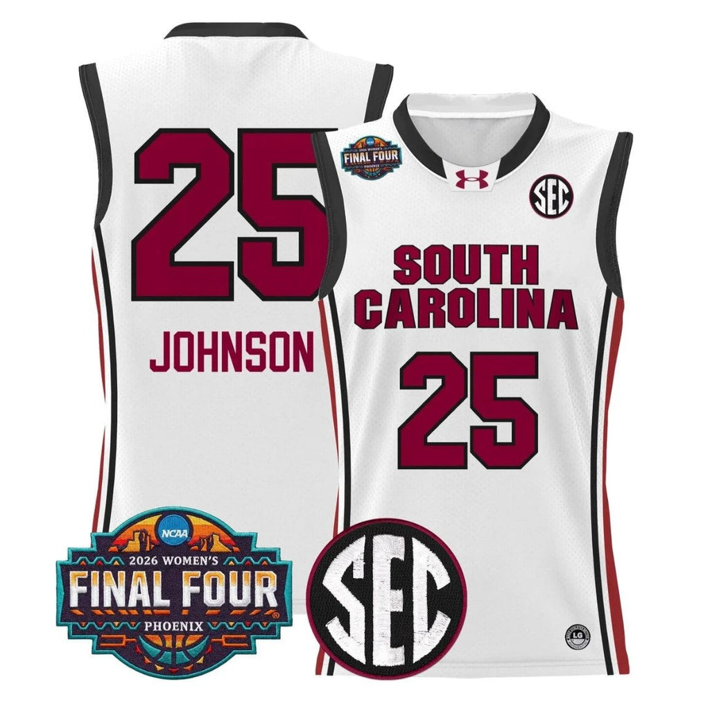 Raven Johnson Jersey #25 South Carolina 2026 Final Four Stitched White
