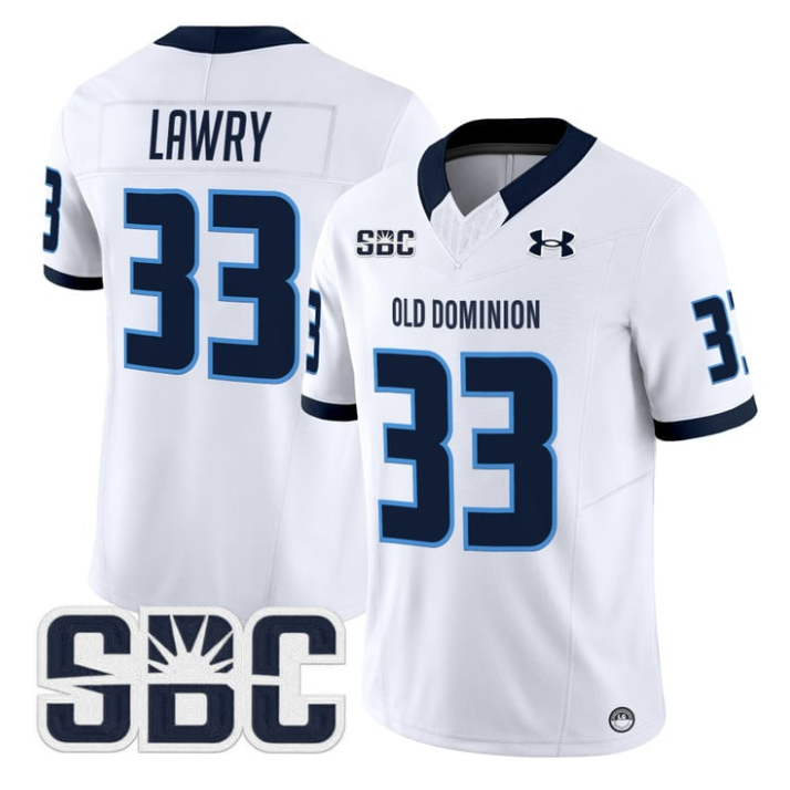 Ray Lawry Jersey #33 Old Dominion Monarchs 2025 Vapor Limited Stitched White