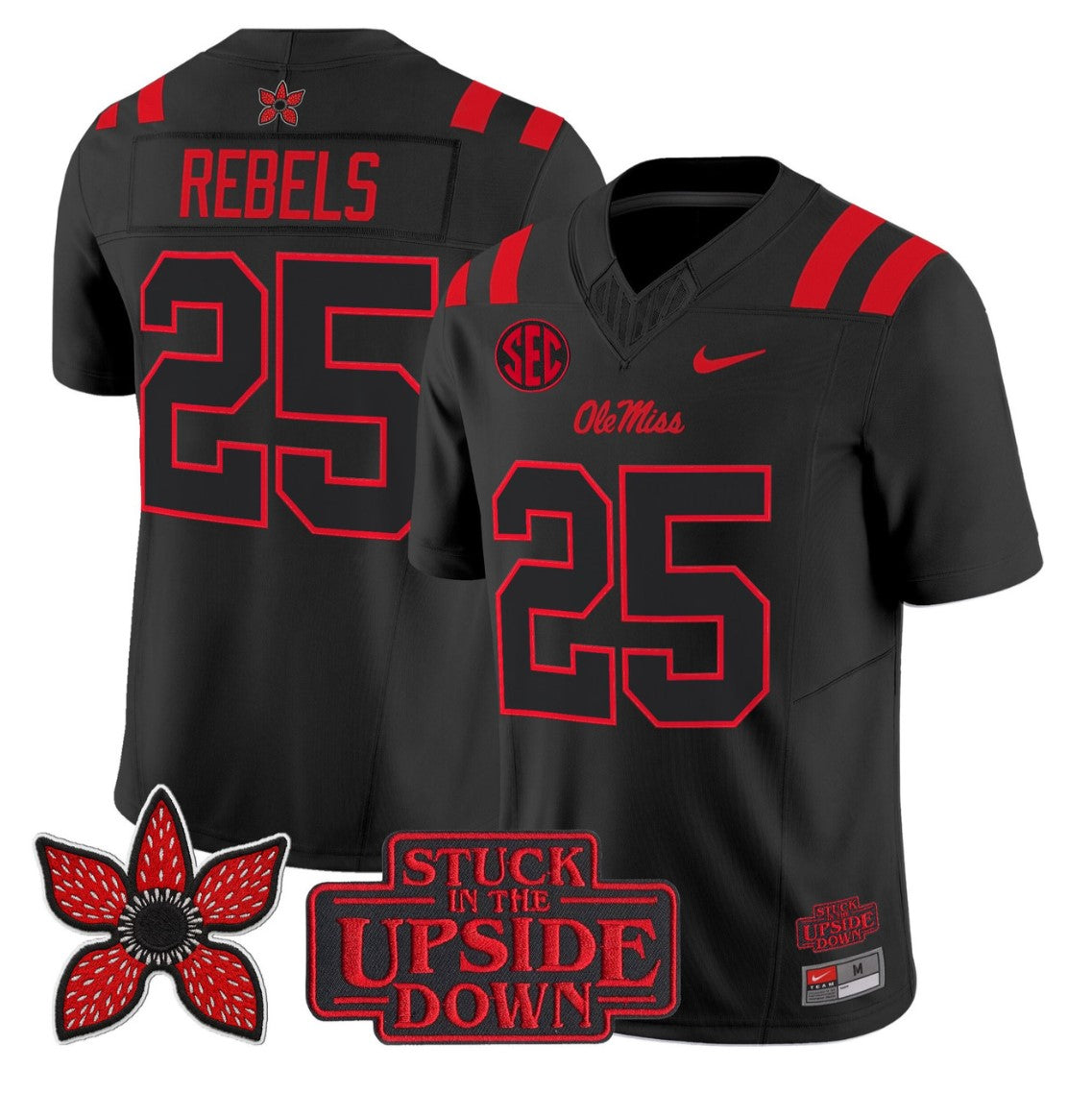 Rebels Jersey #25 Ole Miss Rebels Stranger Things Edition Limited Stitched