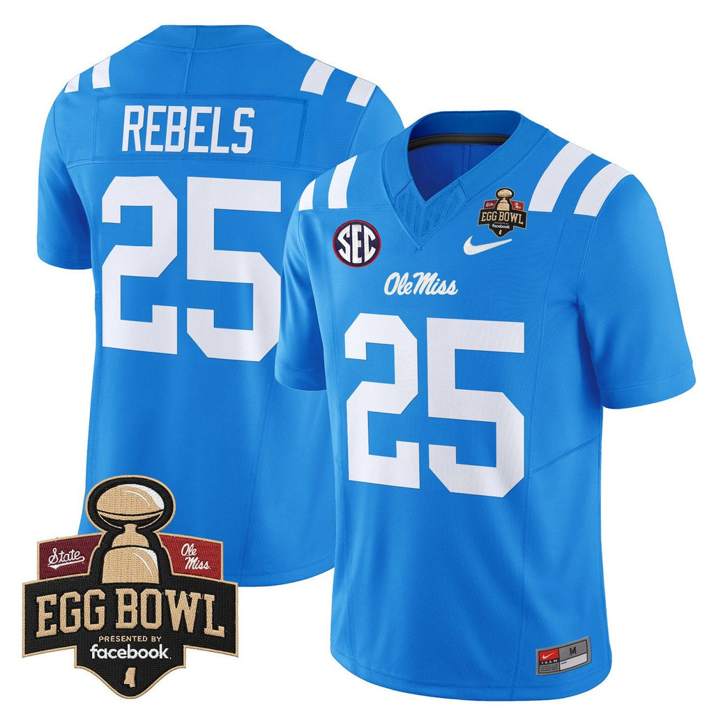 Rebels Jersey #25 Ole Miss Rebels 2025 Egg Bowl Vapor Limited Stitched