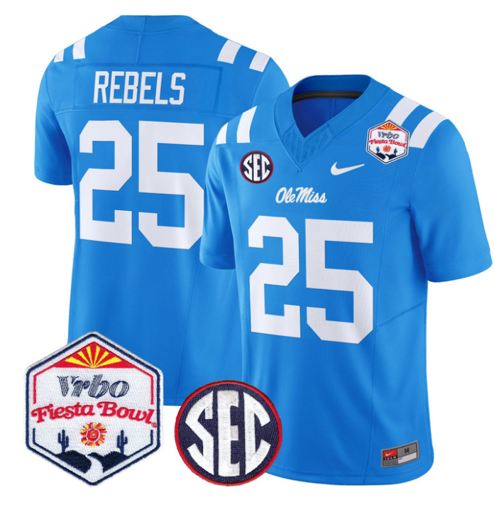 Rebels Jersey #25 Ole Miss Rebels 2026 Fiesta Bow Vapor Stitched